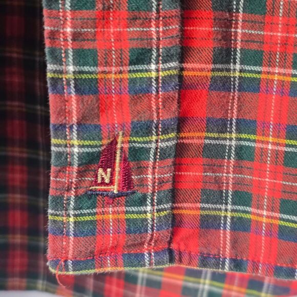 Nordstrom Men’s Plaid Shirt Red & Blue Size 16 1/2-33 Relaxed Fit Button-Down - Picture 6 of 15